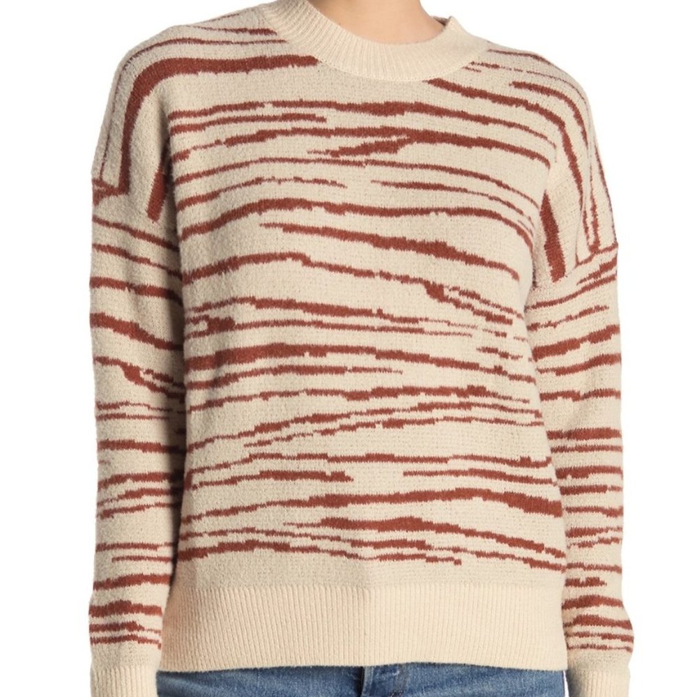 4SI3NNA Zebra Print Pullover Sweater